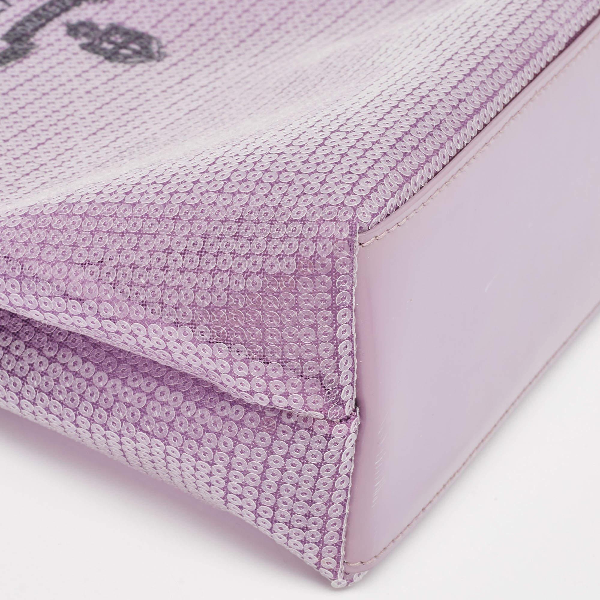 Prada Lilac Mesh Nylon and Sequin Small Lily Tote 1