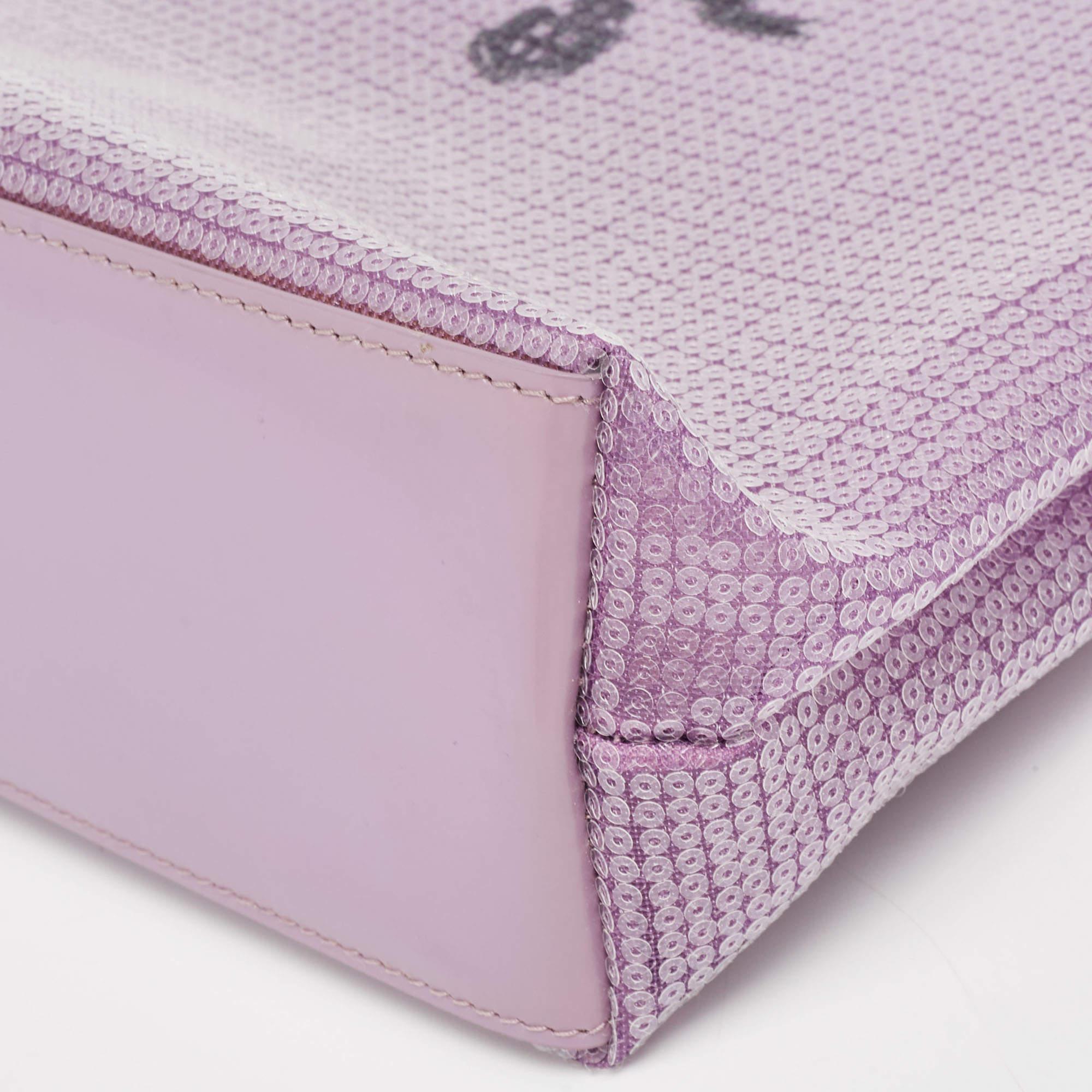 Prada Lilac Mesh Nylon and Sequin Small Lily Tote 3