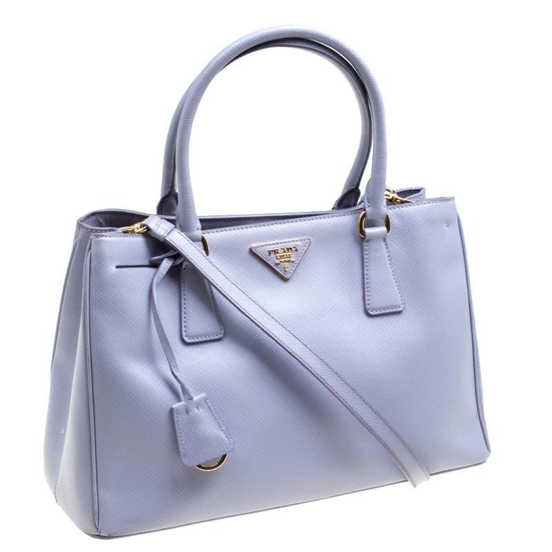Purple Prada Lilac Saffiano Lux Leather Top Handle Bag