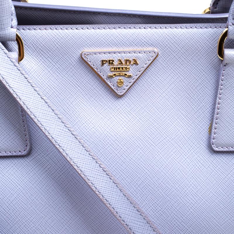 Prada Lilac Saffiano Lux Leather Top Handle Bag 1