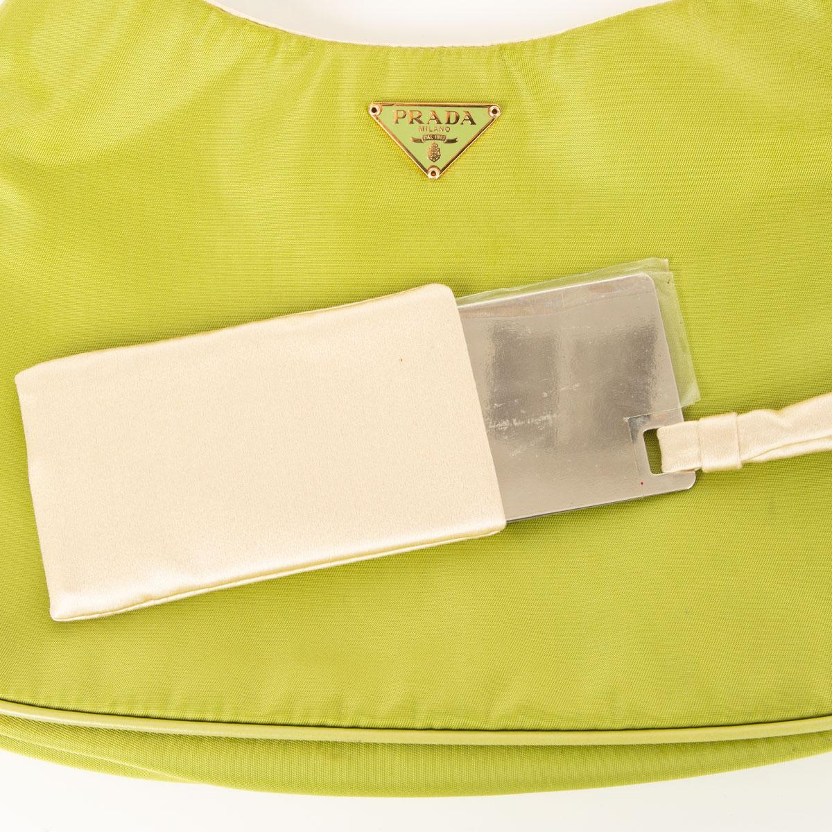 Green PRADA lime green nylon MINI Shoulder Bag