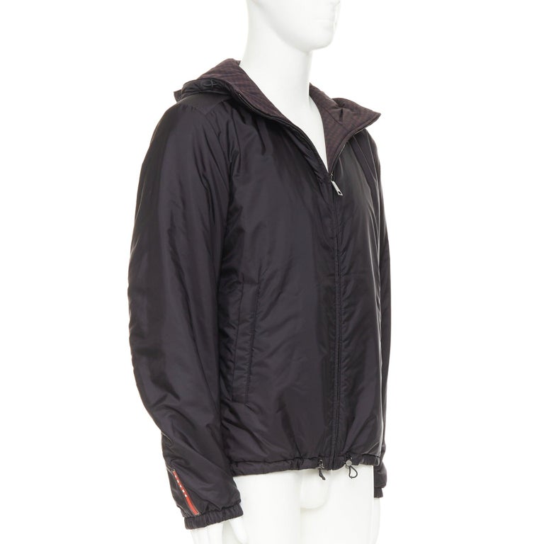 PRADA Linea Rossa 2014 Reversible nylon hooded windbreaker jacket