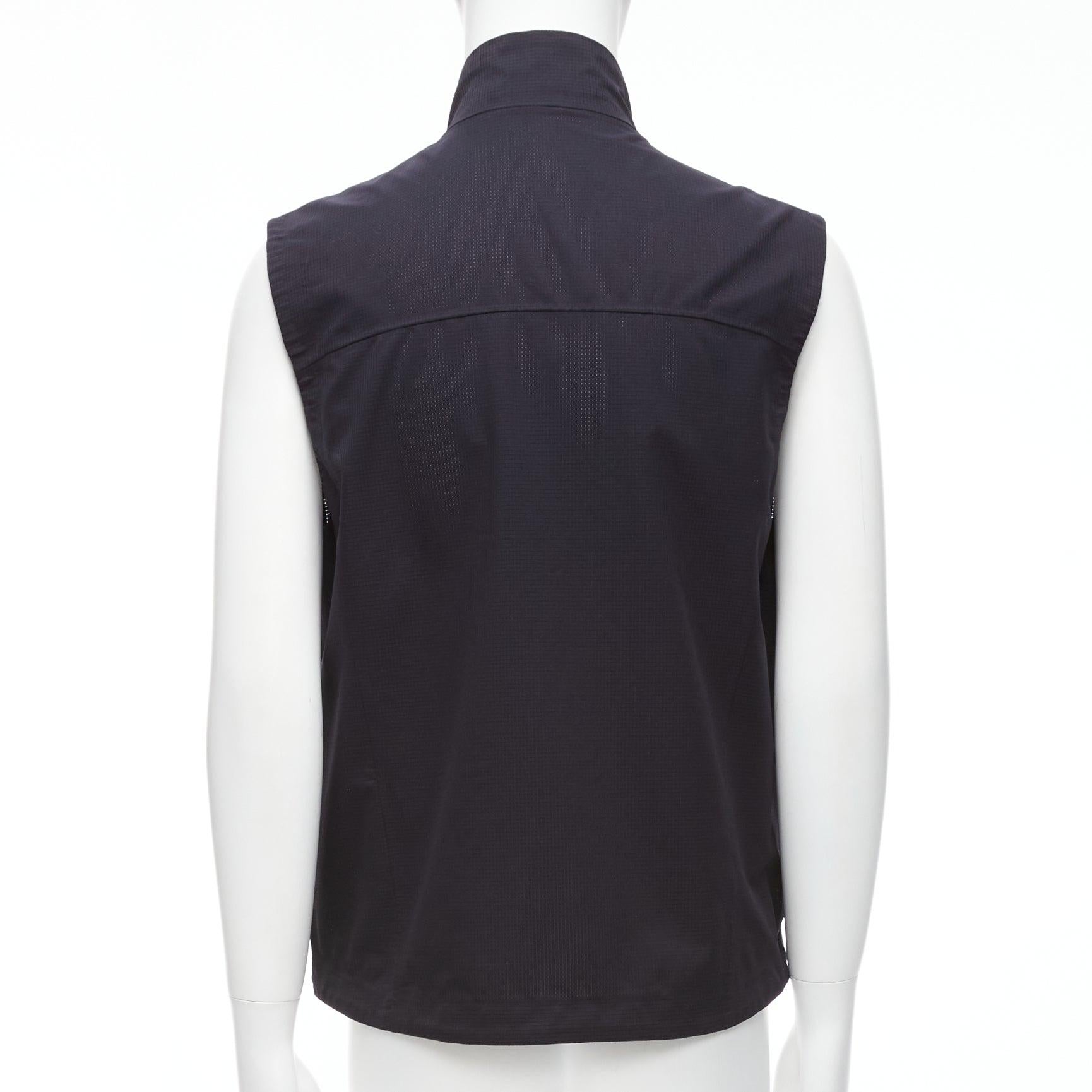 PRADA Linea Rossa 2019 red sports logo navy waffle technical zip up vest M 1