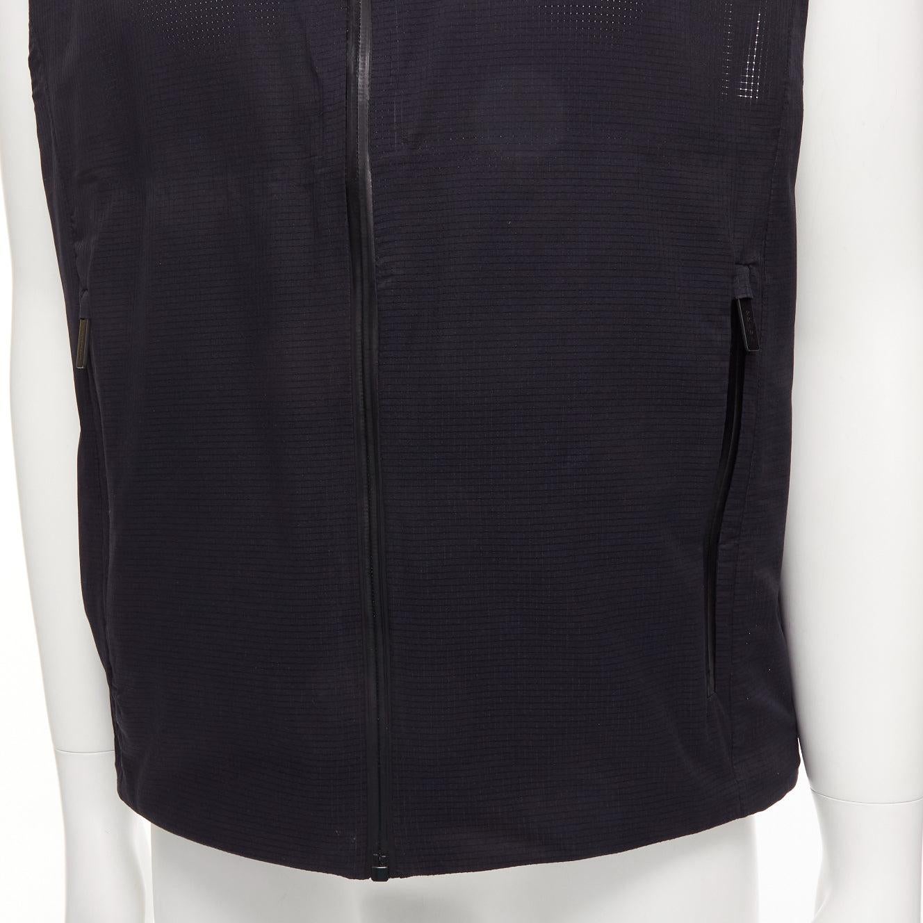 PRADA Linea Rossa 2019 red sports logo navy waffle technical zip up vest M 3