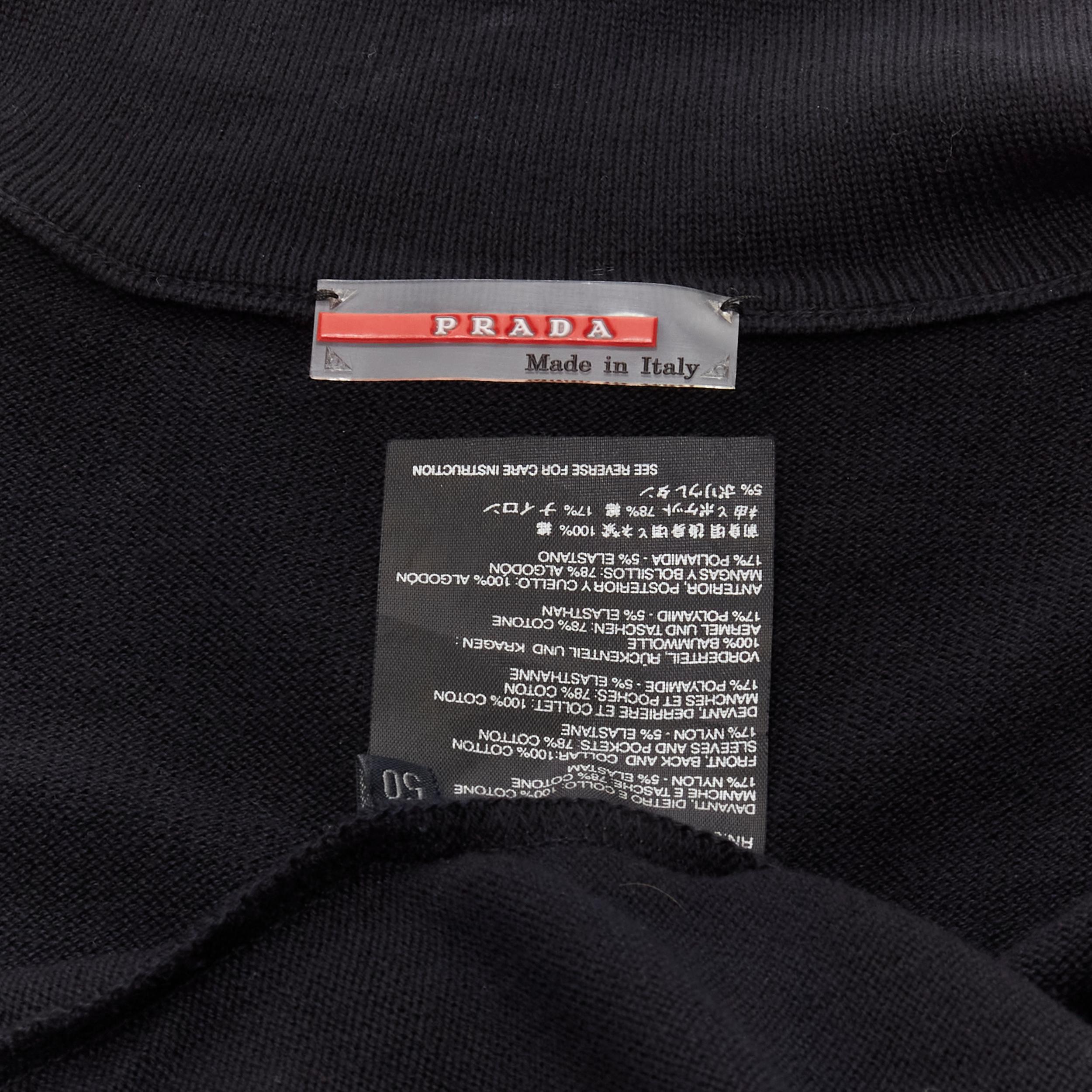 PRADA LINEA ROSSA black cotton utility pocket zip up  jacket IT50 L For Sale 5