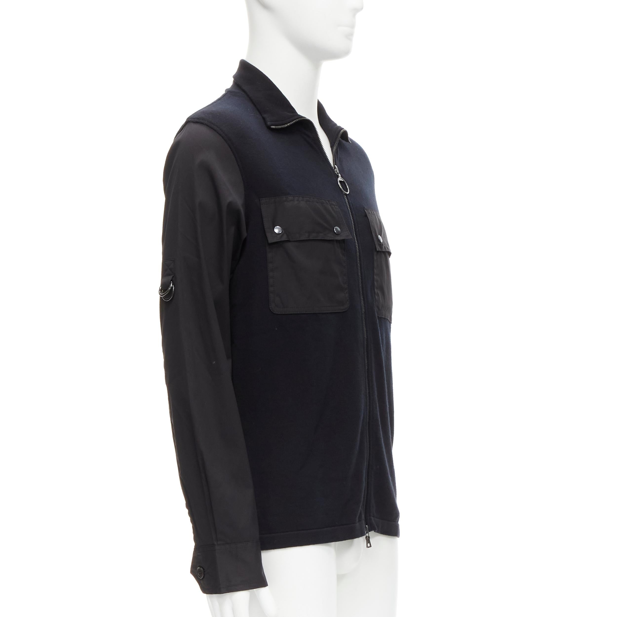Black PRADA LINEA ROSSA black cotton utility pocket zip up  jacket IT50 L For Sale