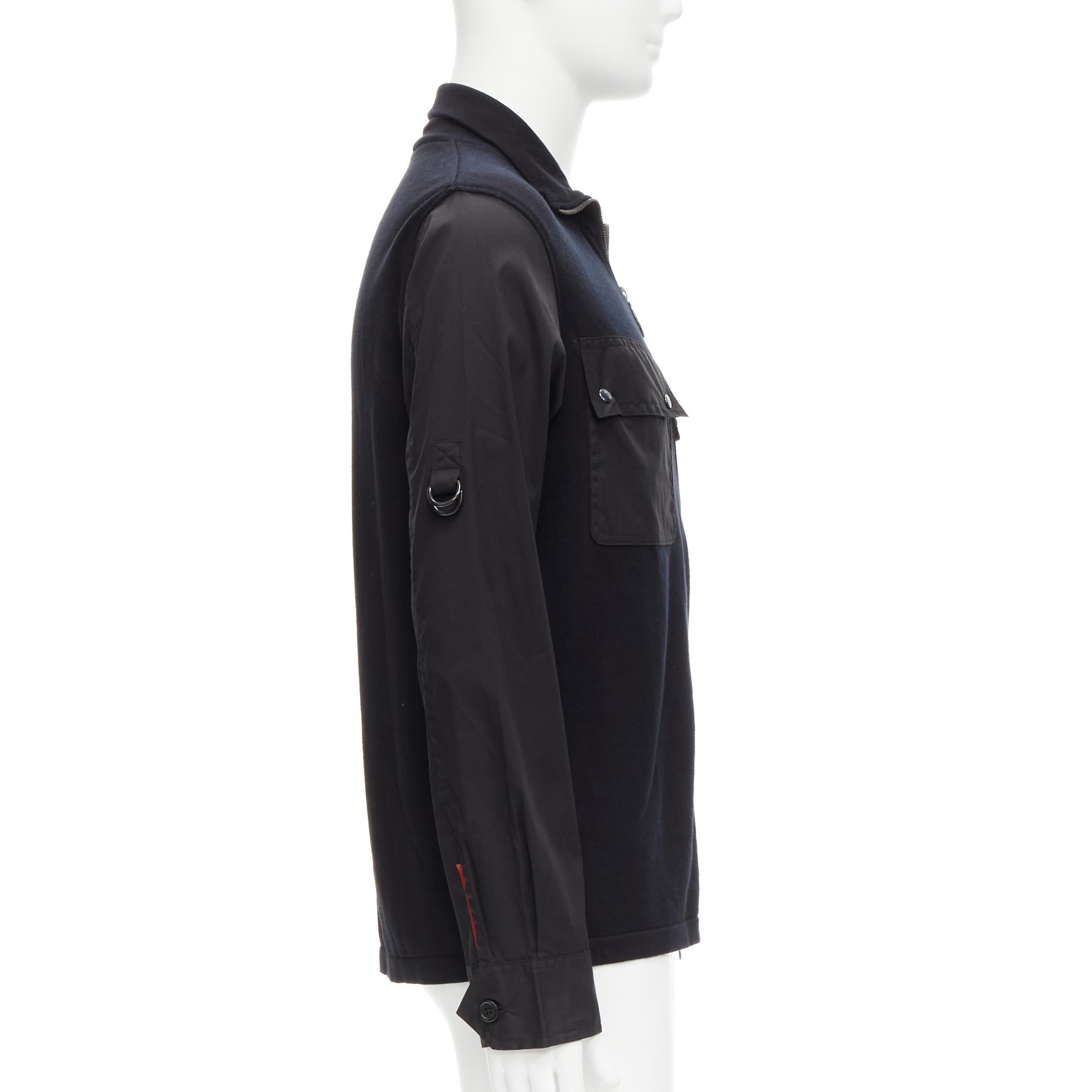 PRADA LINEA ROSSA - Tasca utility in cotone nero con zip  giacca IT50 L In condizioni ottime in vendita a Hong Kong, NT