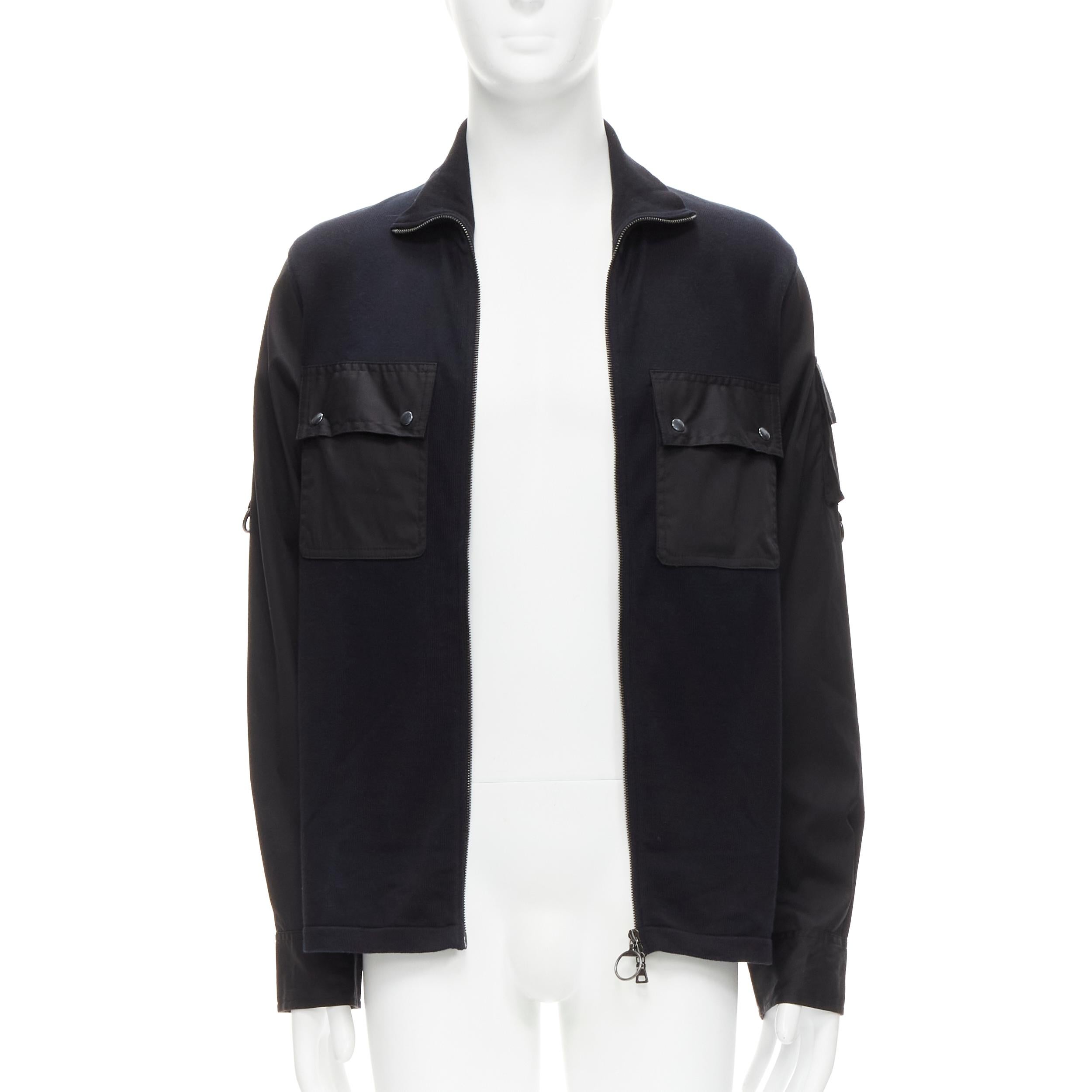 PRADA LINEA ROSSA - Tasca utility in cotone nero con zip  giacca IT50 L in vendita 2