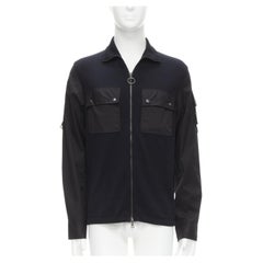 PRADA LINEA ROSSA black cotton utility pocket zip up  jacket IT50 L