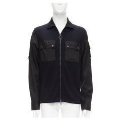 PRADA LINEA ROSSA Tasche aus schwarzer Baumwolle mit Reißverschluss  Jacke IT50 L