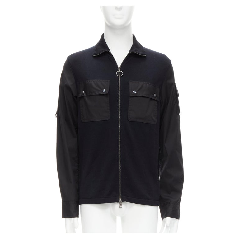 PRADA LINEA ROSSA black cotton utility pocket zip up jacket IT50 L For Sale  at 1stDibs
