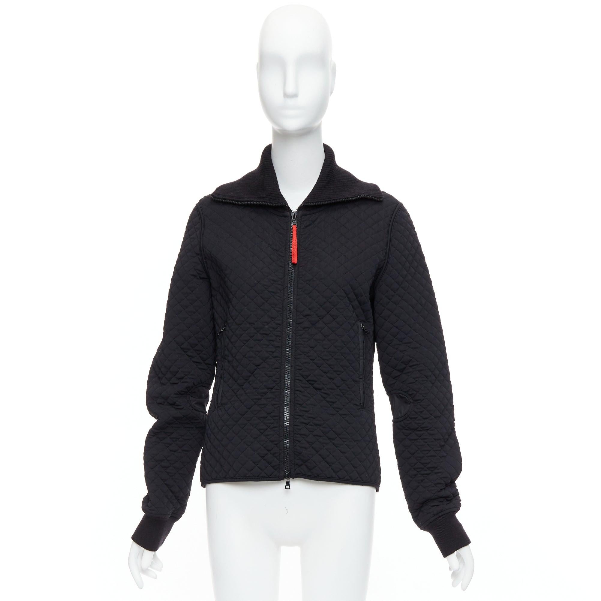 PRADA Linea Rossa black nylon blend red logo zip quilted zip up jacket L 5