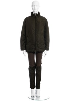 Prada Linea Rossa green nylon pant suit, c. 1999