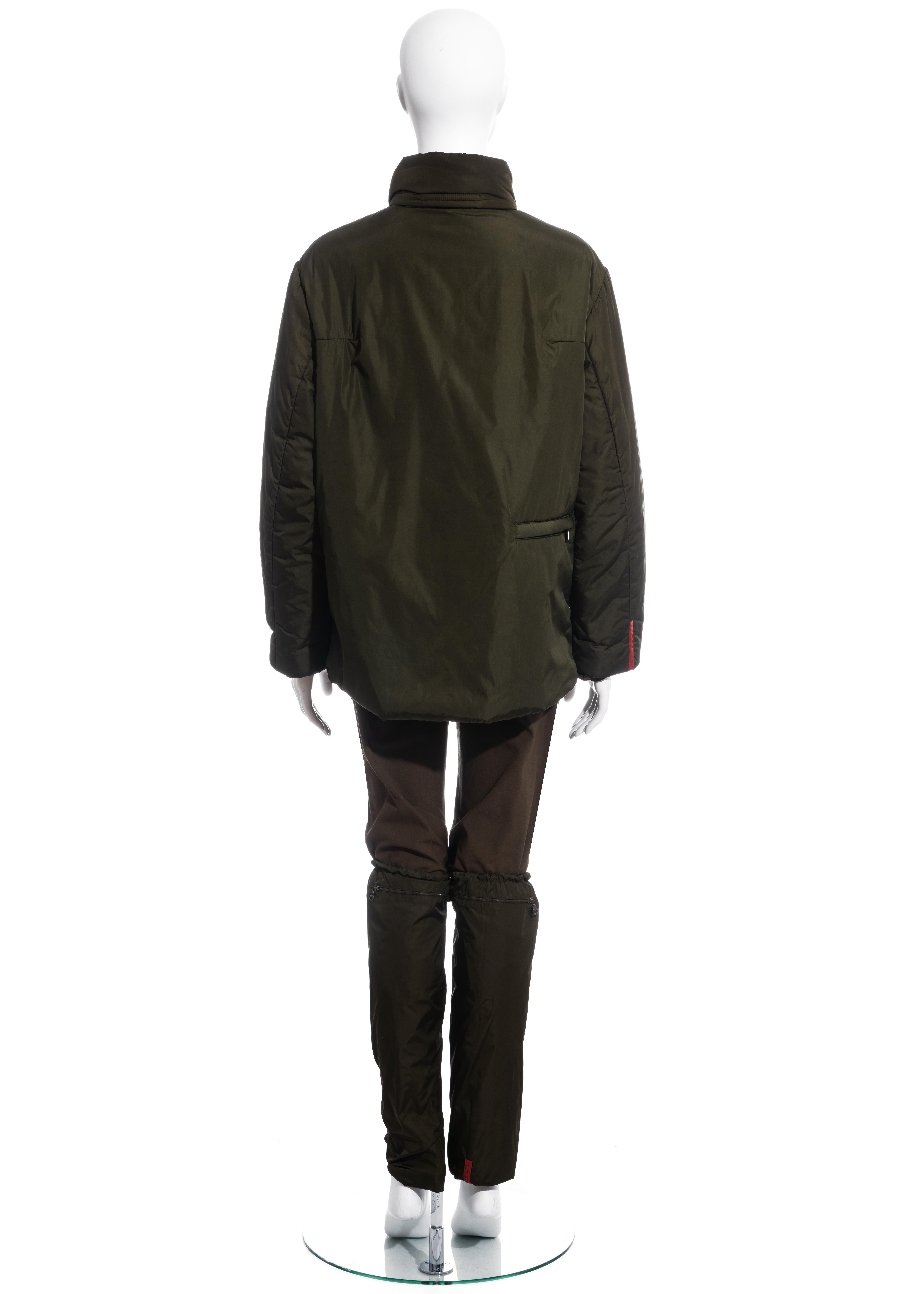 Tuta Prada Linea Rossa in nylon verde, c. 1999 1