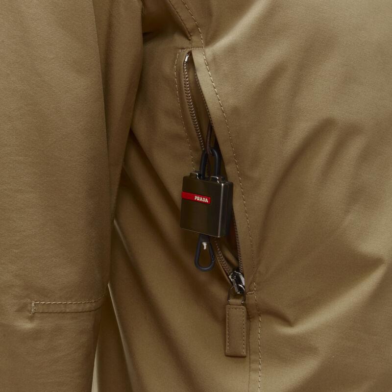 PRADA Linea Rossa light brown nylon fur collar padded parka jacket IT38 S 5