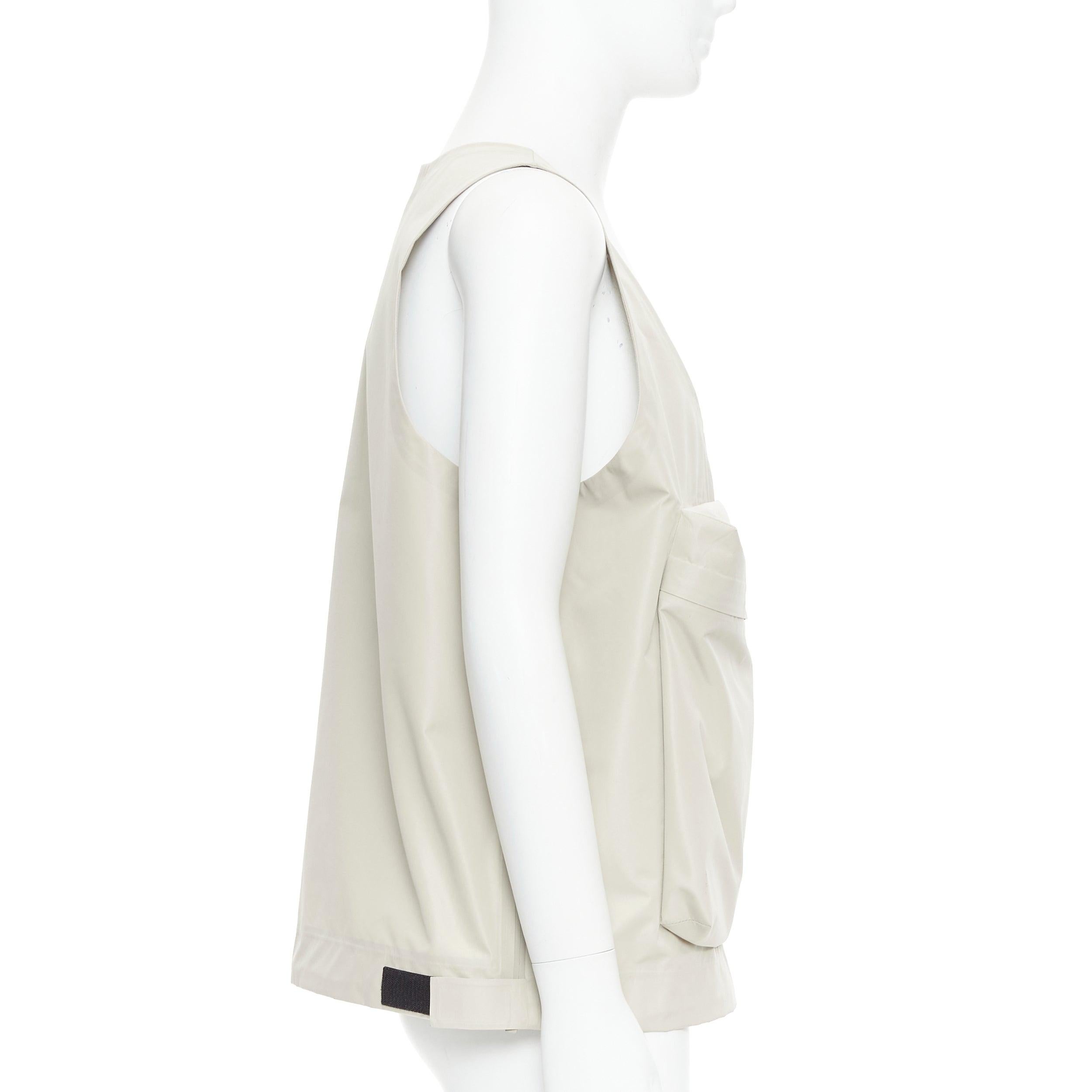 PRADA Linea Rossa LR-MX019 Technical fabric beige large pocket utility vest M In New Condition In Hong Kong, NT