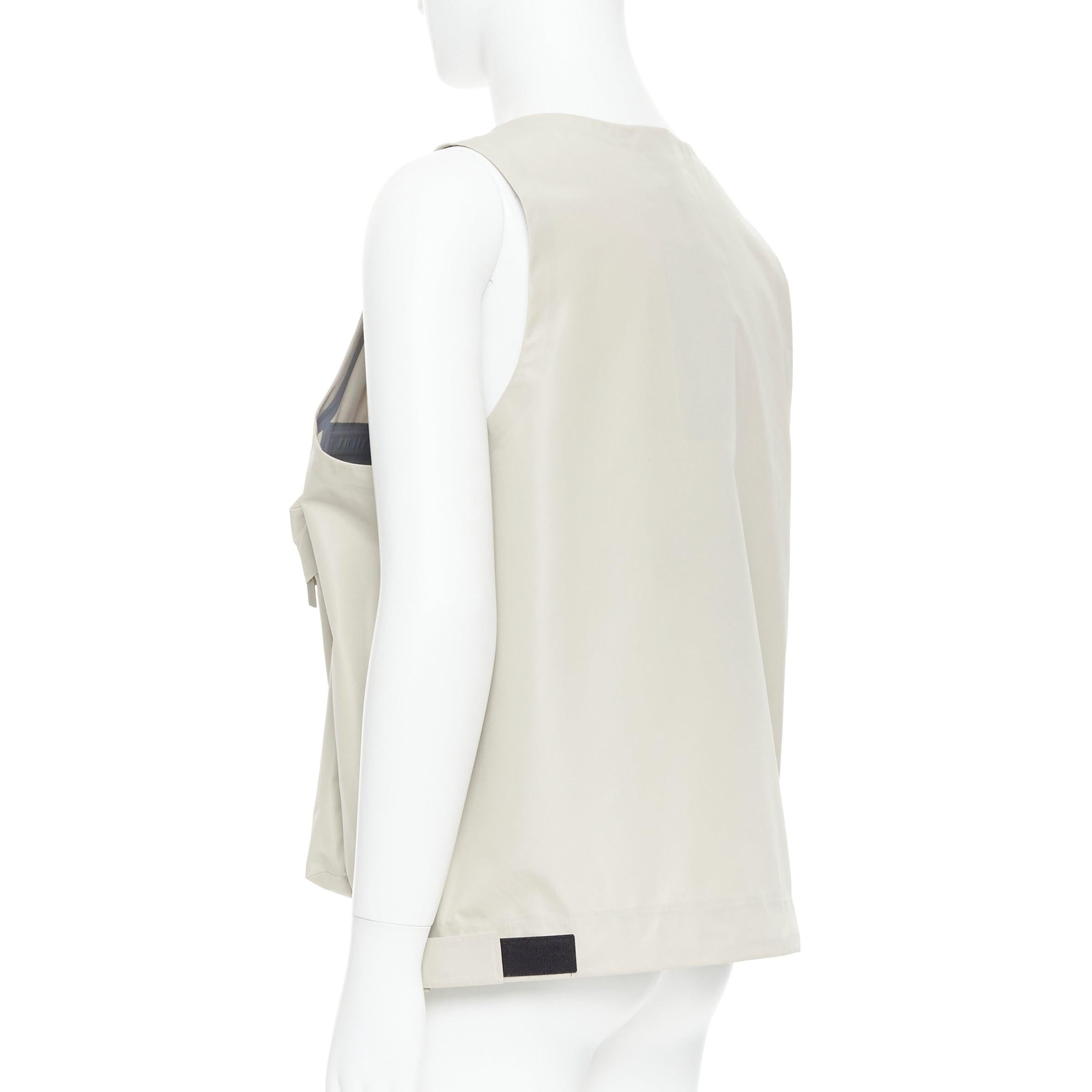 PRADA Linea Rossa LR-MX019 Technical fabric beige large pocket utility vest M 1