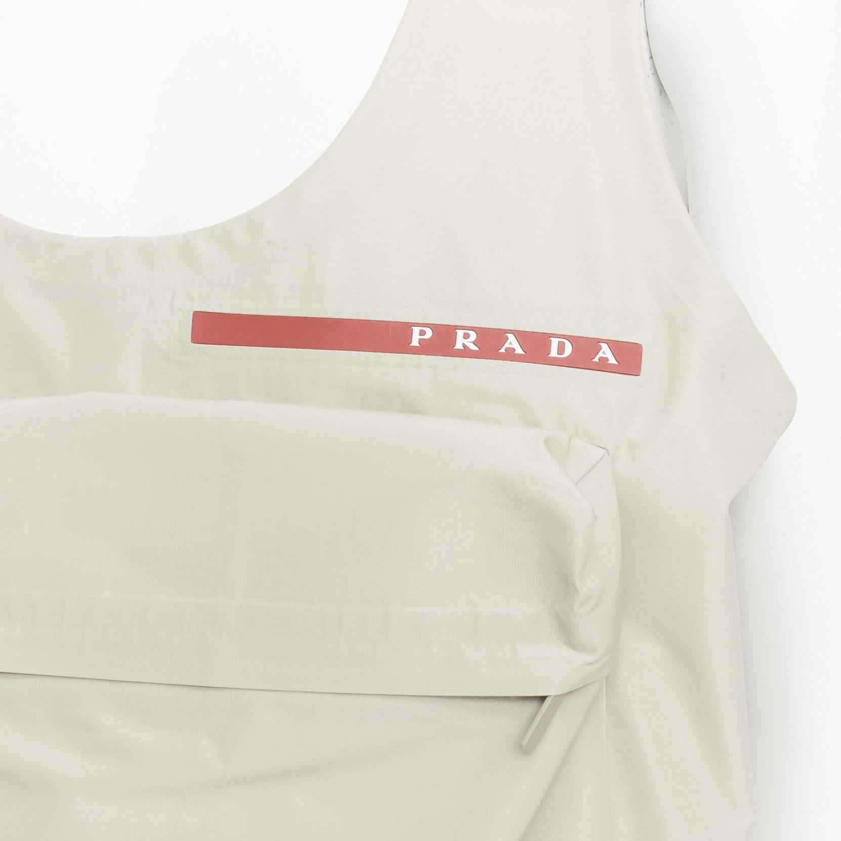 PRADA Linea Rossa LR-MX019 Technical fabric beige large pocket utility vest M 2