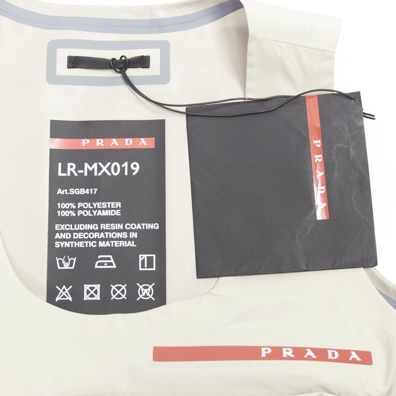 PRADA Linea Rossa LR-MX019 Technical fabric beige large pocket utility vest M 3