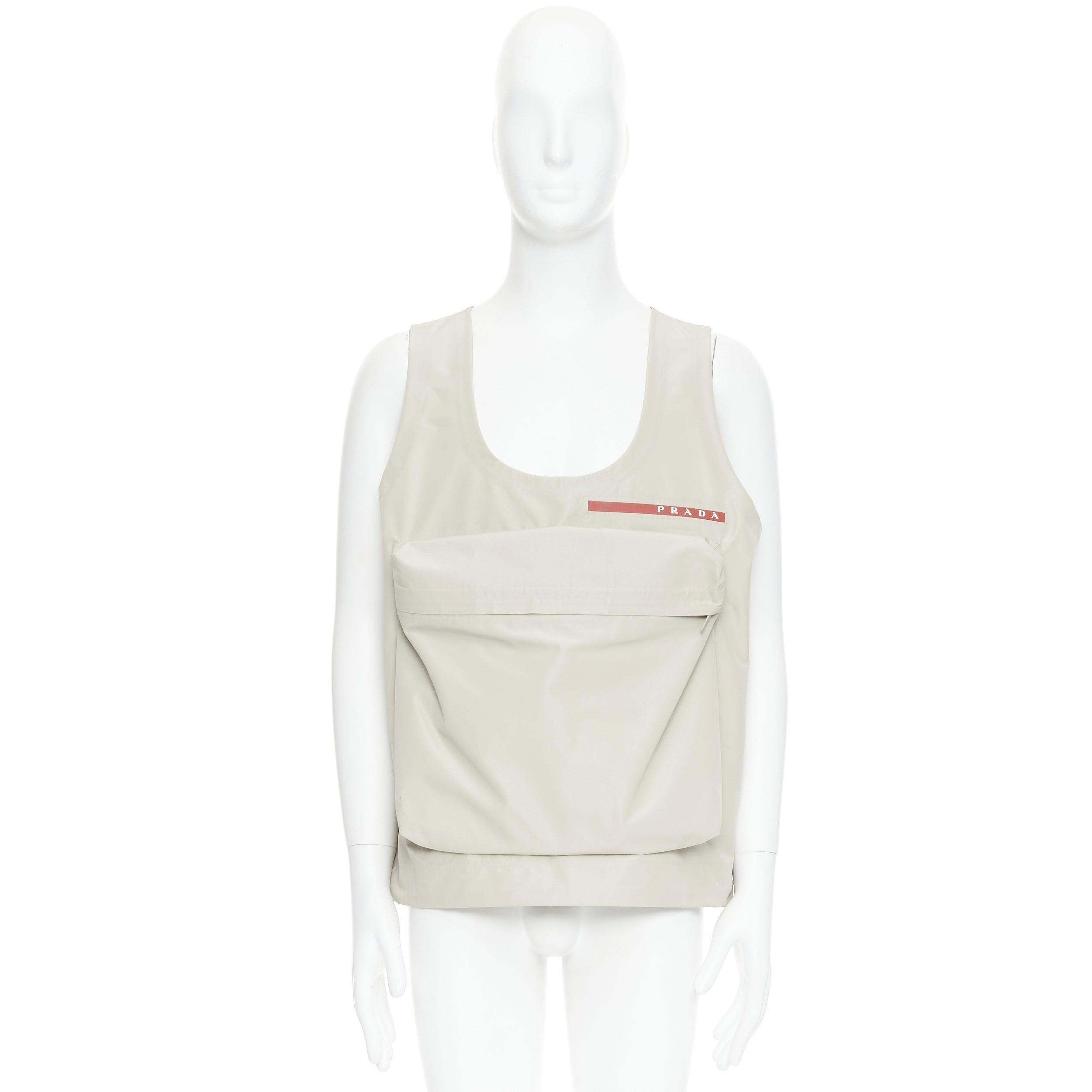 PRADA Linea Rossa LR-MX019 Technical fabric beige large pocket utility vest M 4