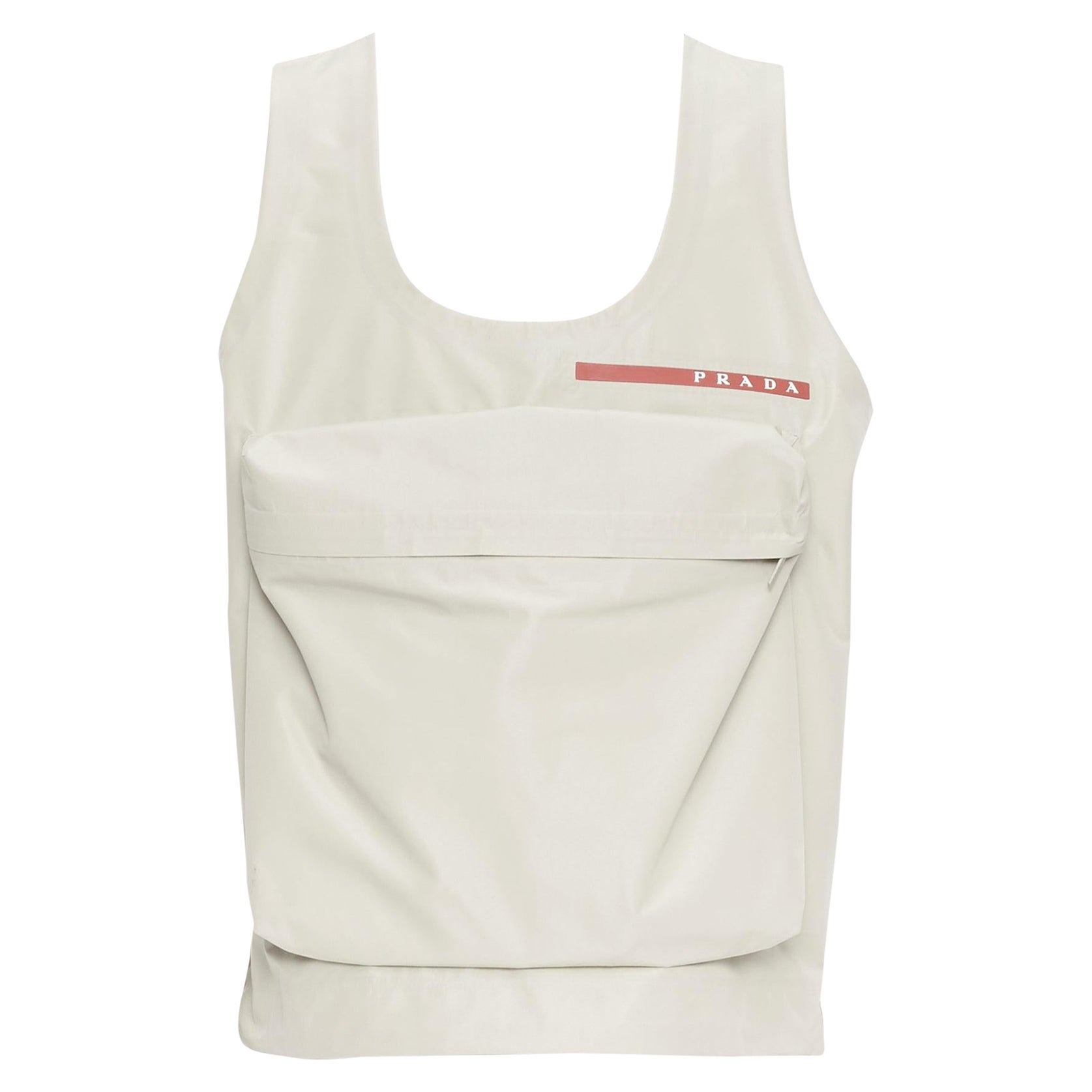 PRADA Linea Rossa LR-MX019 Technical fabric beige large pocket utility vest M
