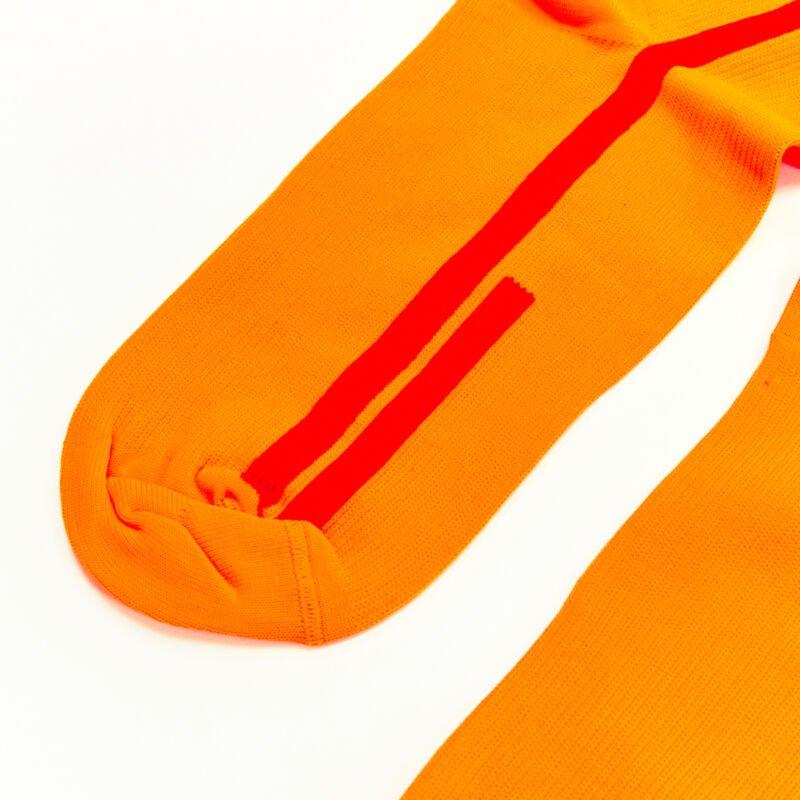 PRADA Linea Rossa neon orange red line logo cotton socks nylon pouch In New Condition In Hong Kong, NT