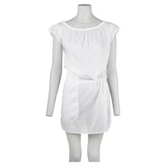 Prada Linea Rossa S/S 1999 White Cotton Beachwear Drawstring Mini Dress IT40