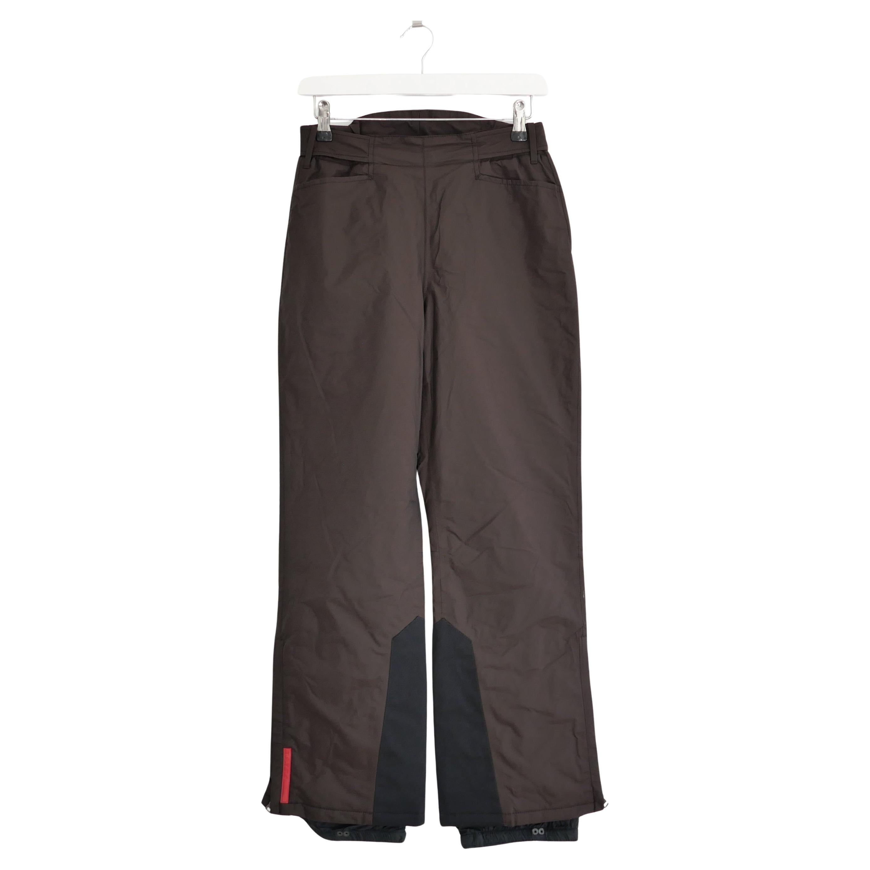 Prada Linea Rossa Vintage Brown Quilted Ski Pants Y2K