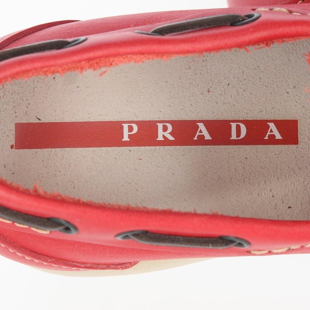 Prada Linea Rossa Vintage leather 90s boat loafers For Sale 7
