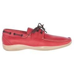 Prada Linea Rossa Vintage leather 90s boat loafers