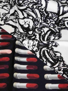 Prada Lipstick Pattern Silk Square Scarf