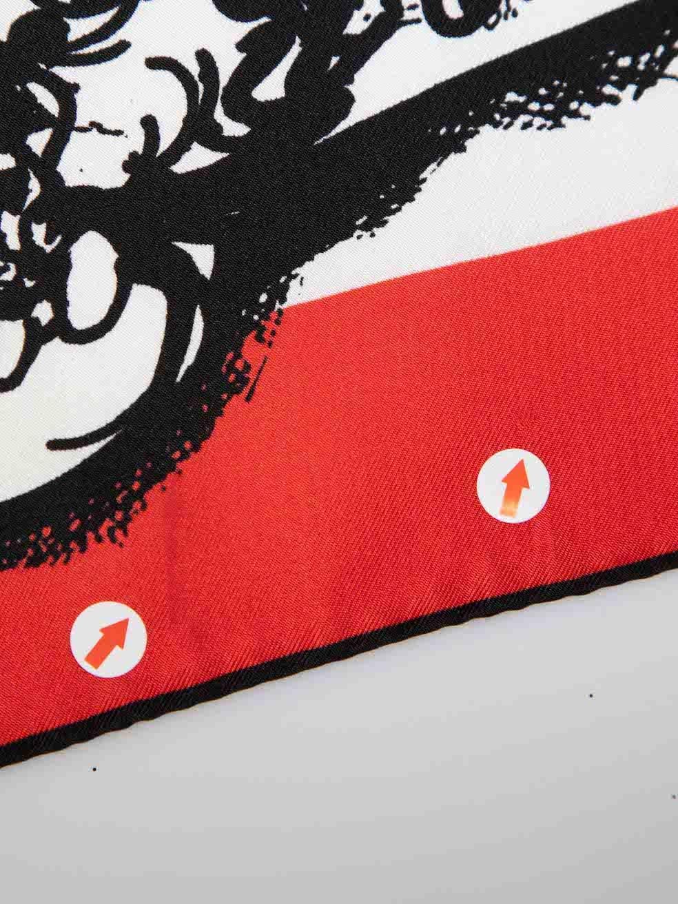 Black Prada Lipstick Pattern Silk Square Scarf