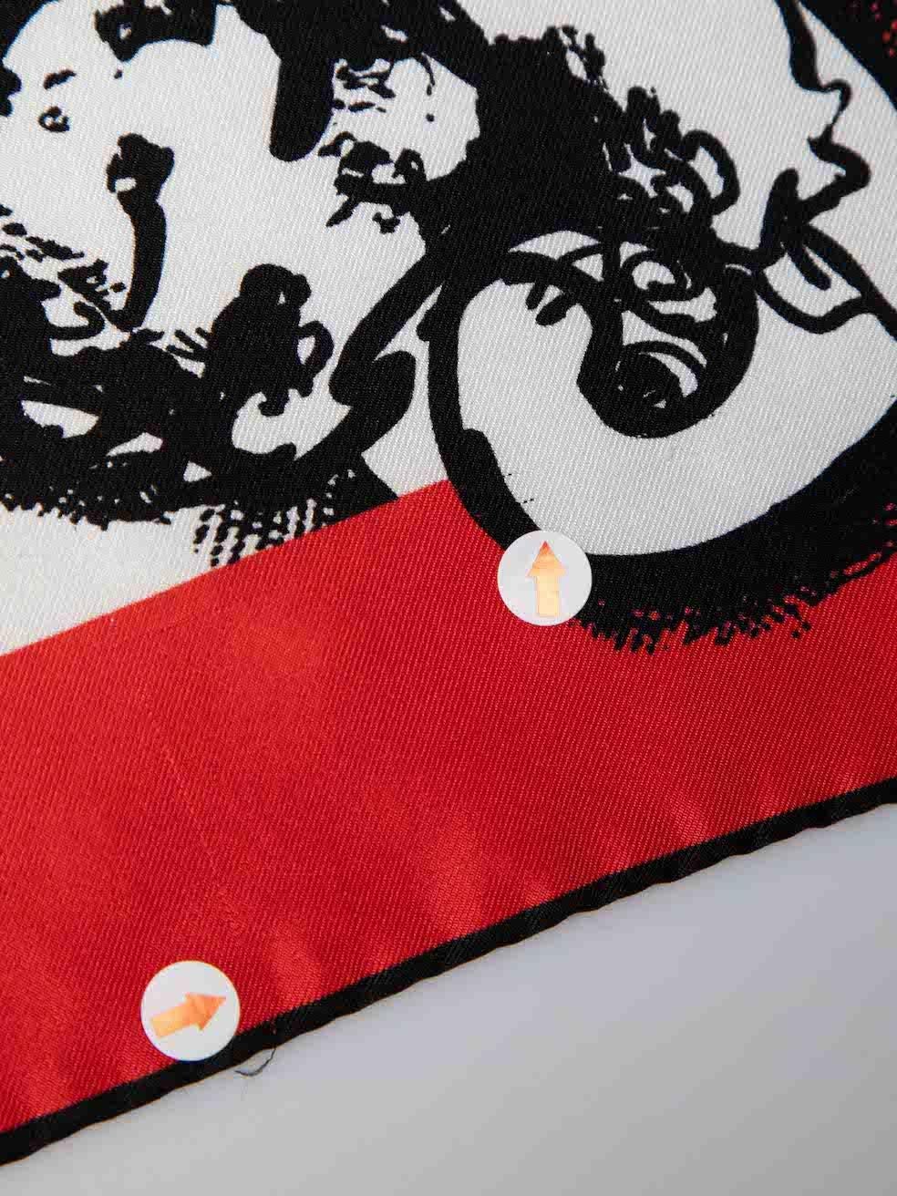Prada Lipstick Pattern Silk Square Scarf In Excellent Condition In London, GB
