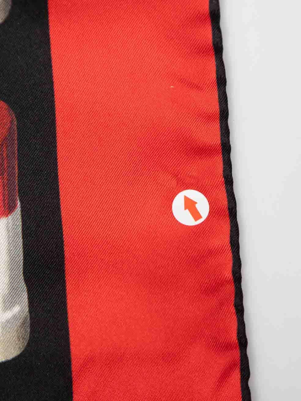 Prada Lipstick Pattern Silk Square Scarf 2