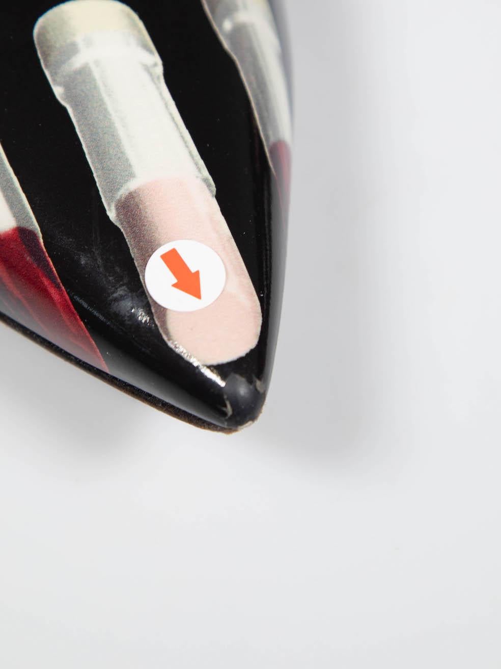 Women's Prada Lipsticks Pattern Patent Leather Pumps Size IT 37