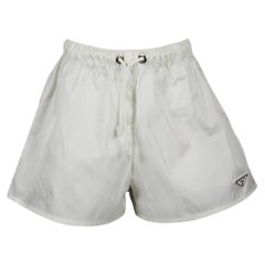 Prada Logo Appliquéd Shell Shorts It 42 Uk 10