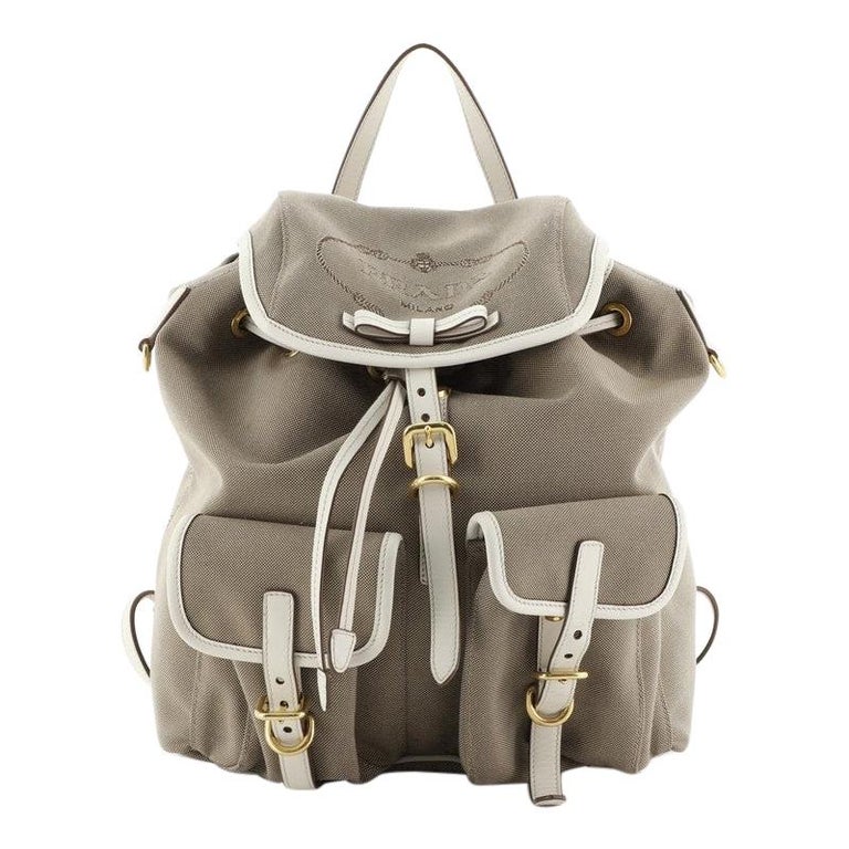 Introducir 58+ imagen prada canvas backpack