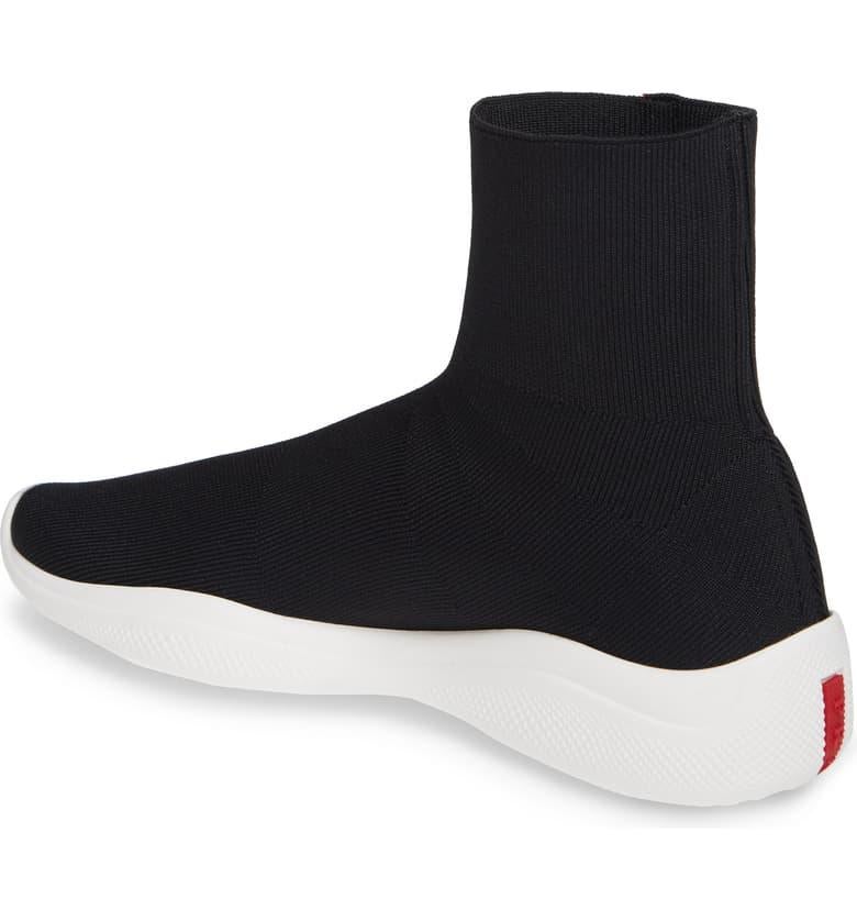 De las mujeres Prada  Logo Band Sock Sneaker hi-Top Sock Sneakers Talla 6.5, Pre Loved Mujer