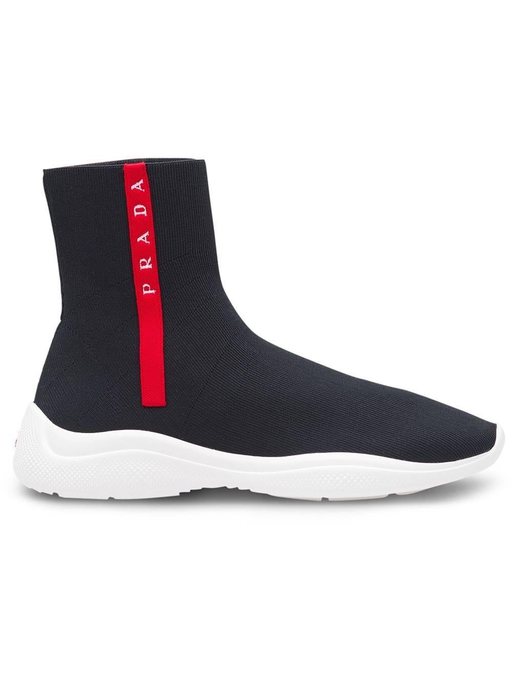 Prada  Logo Band Sock Sneaker hi-Top Sock Sneakers Talla 6.5, Pre Loved Mujer 1
