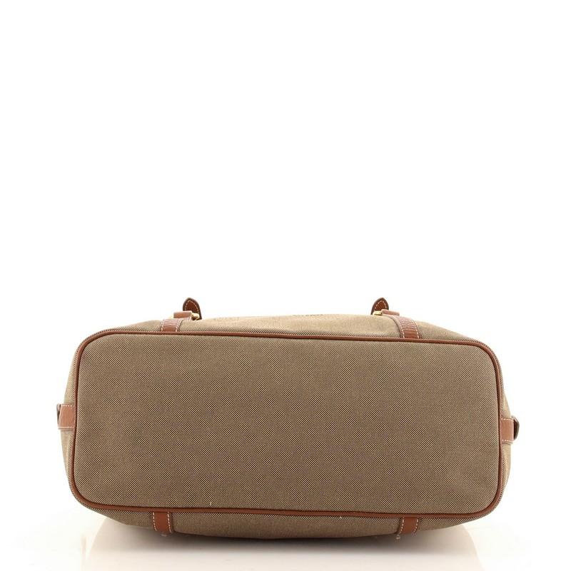 Prada Logo Bauletto Bag Canvas Medium In Good Condition In NY, NY