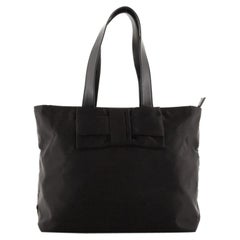 Prada Logo Bow Tote Tessuto with Leather Large