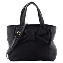 Prada Logo Bow Tote Tessuto with Leather Small