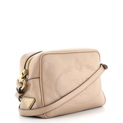Prada Logo Camera Bag Embossed Leather Small