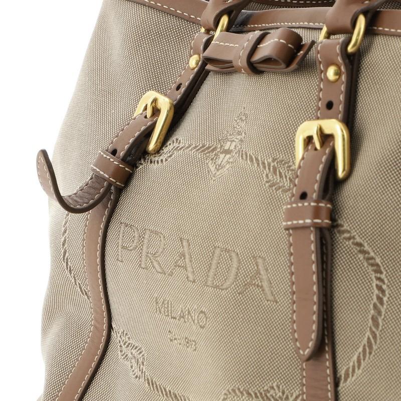 Prada Logo Convertible Tote Canvas with Leather Medium 2