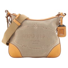 Prada Logo Crossbody Bag Canvas Small