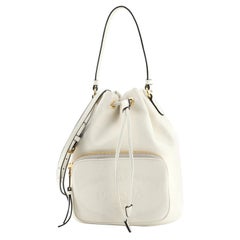 Prada Logo Drawstring Bucket Bag Glace Calf Small