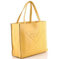 Prada Logo Drill Tote Leather Small