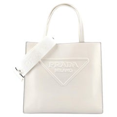 Drill Tote Leder von Prada mit Logo, klein