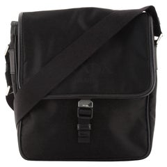 Prada Logo Flap Messenger Bag Tessuto Klein