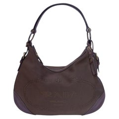 Prada Logo Jacquard Hobo Bag